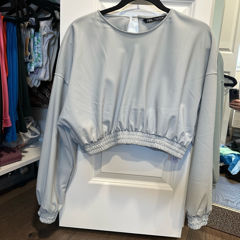 Zara cropped long shirt